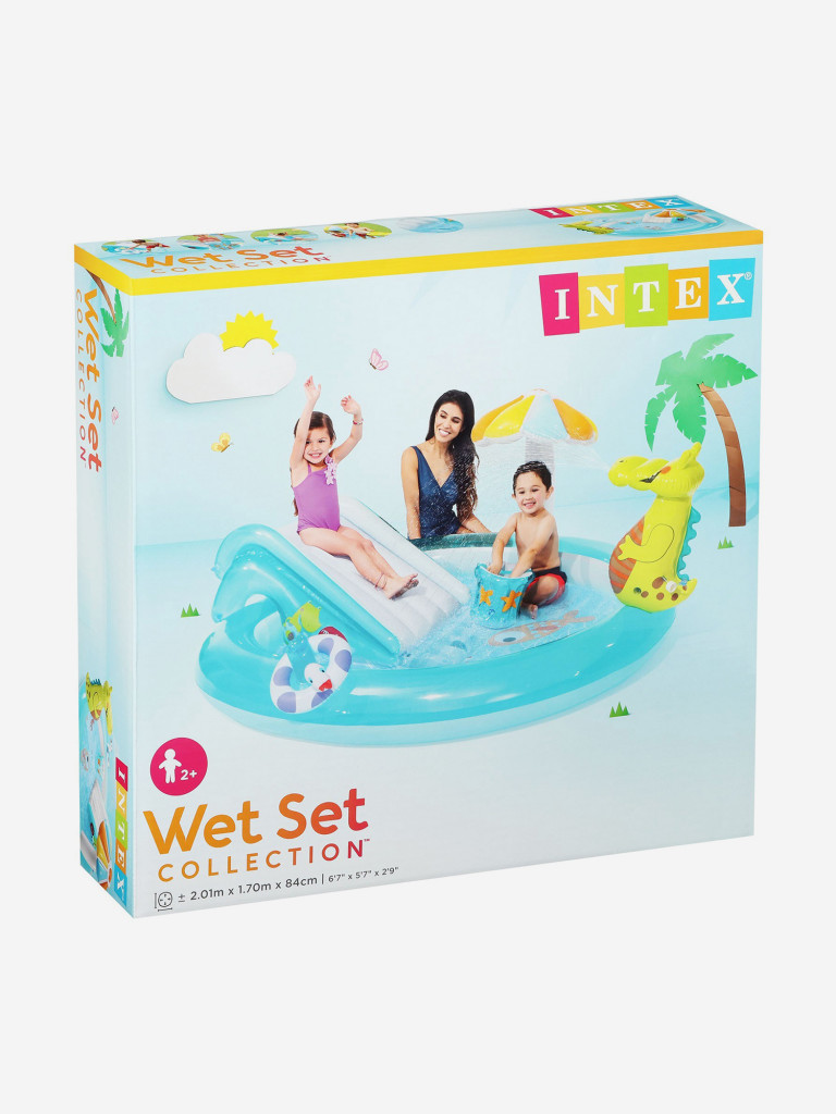 Игровой центр бассейн Intex 57165 "Крокодил" (201х170х84см) 2+