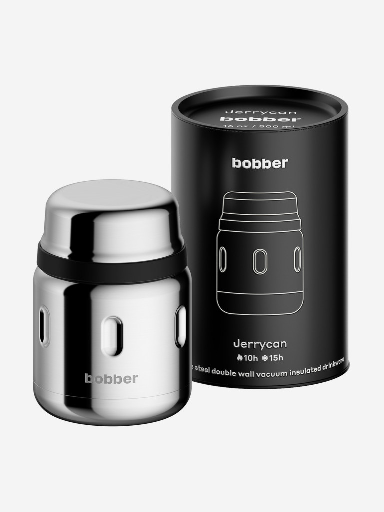 Термос вакуумный для еды BOBBER Jerrycan 470 мл, тепло до 10 часов, зеркальный