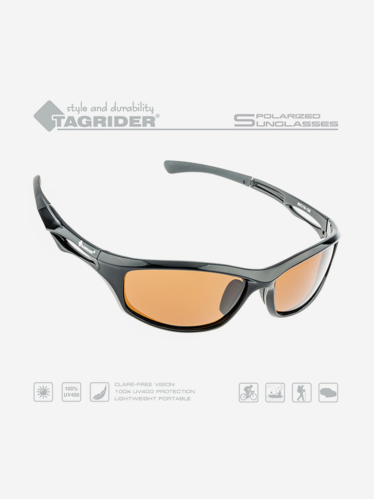 Очки поляризационные для рыбалки Tagrider в чехле N19-1 Brown
