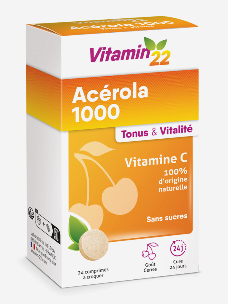 VITAMIN' 22 ACEROLA 1000 / ВИТАМИН' 22 АЦЕРОЛА 1000 (жевательные таблетки массой 2,0 г), 24 шт