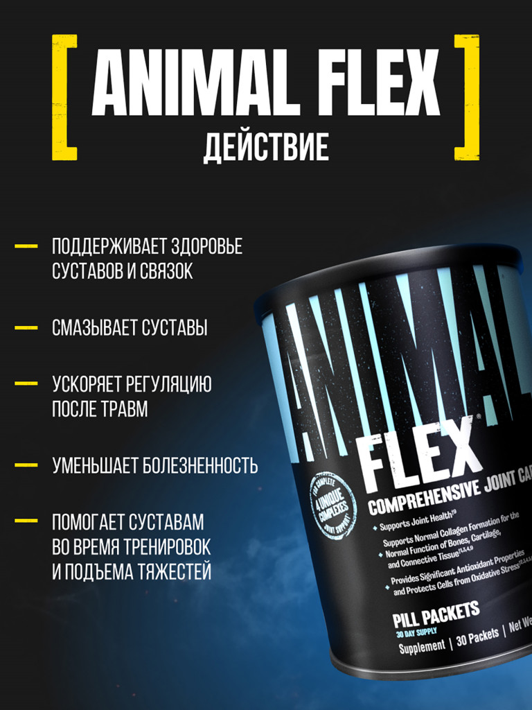 Глюкозамин хондроитин msm Animal Flex, 30 порций