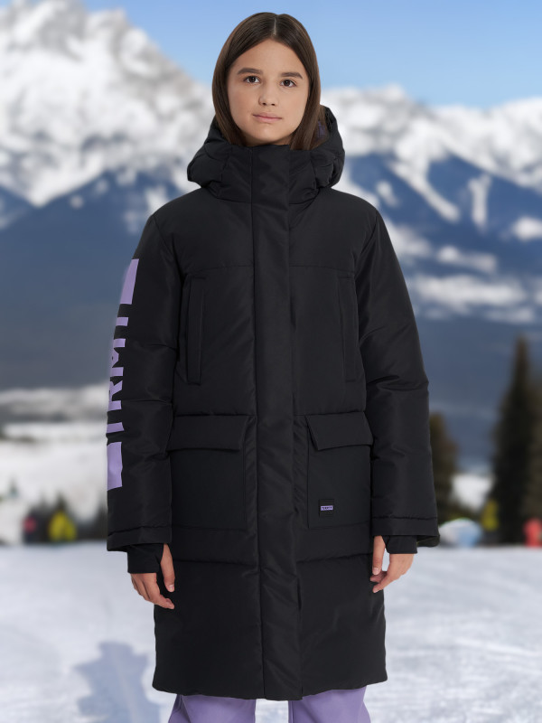 Пальто утепленное для девочек Termit арт. 138580 фиолетовый/черный цвет — купить за 8299 руб., отзывы в интернет-магазине Спортмастер