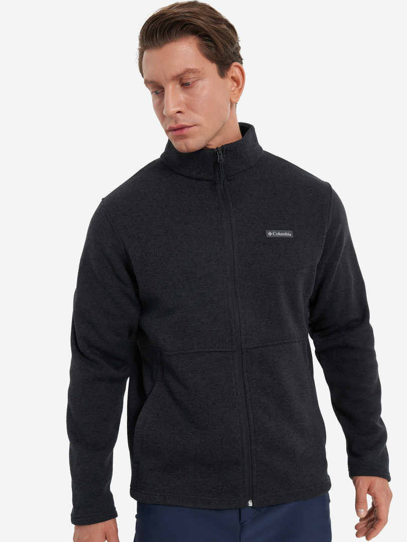 фото Джемпер флисовый мужской columbia alto pass full zip fleece, черный