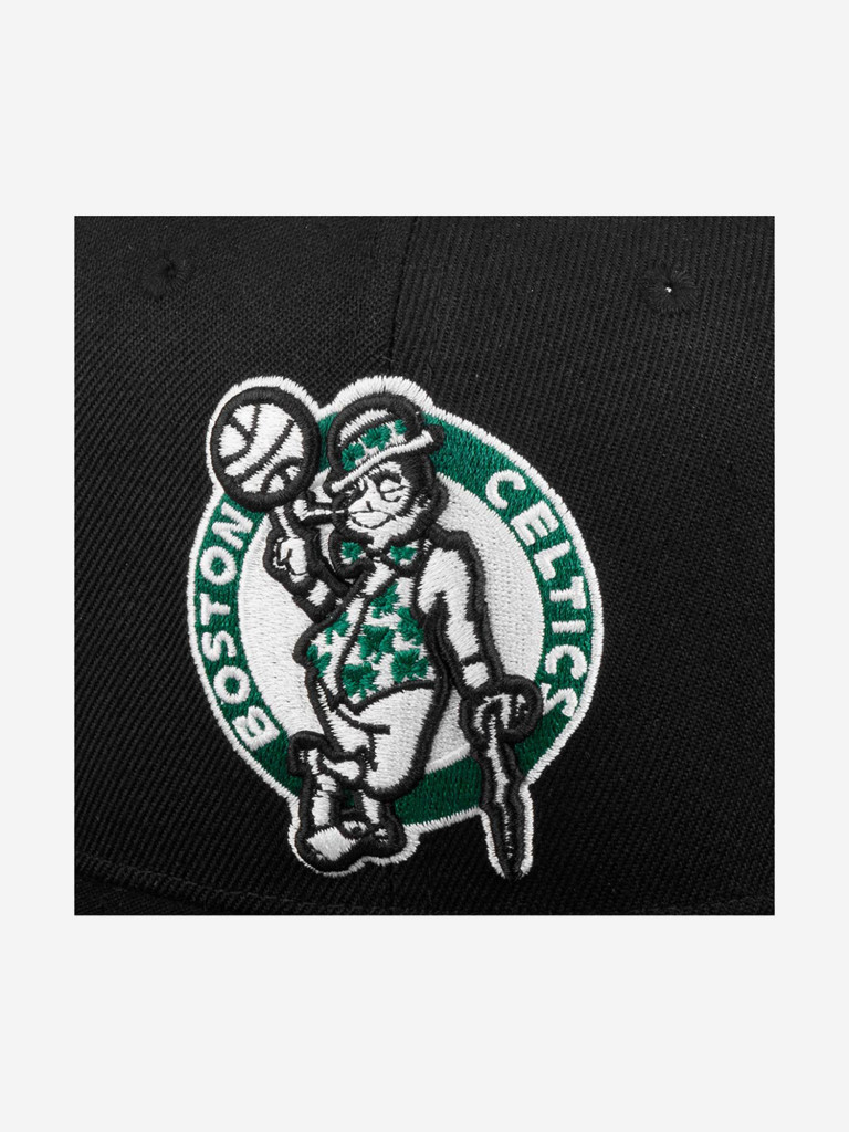 Бейсболка с прямым козырьком MITCHELL NESS HHSS2976-BCEYYPPPBLCK Boston Celtics NBA (черный)
