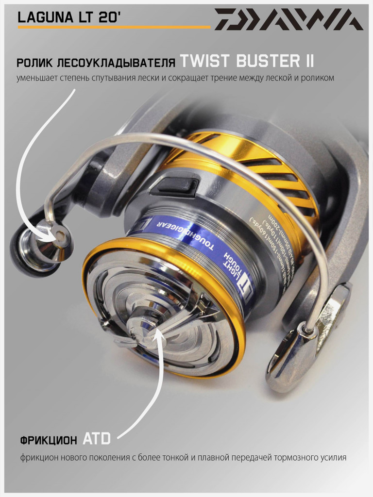 Катушка для спиннинга безынерционная Daiwa 20 Laguna LT 2000