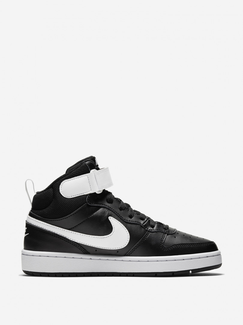 фото Кеды детские nike court borough mid 2 (gs), черный