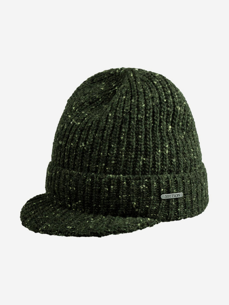 Шапка с козырьком STETSON 8599361 BEANIE WOOL (зеленый)