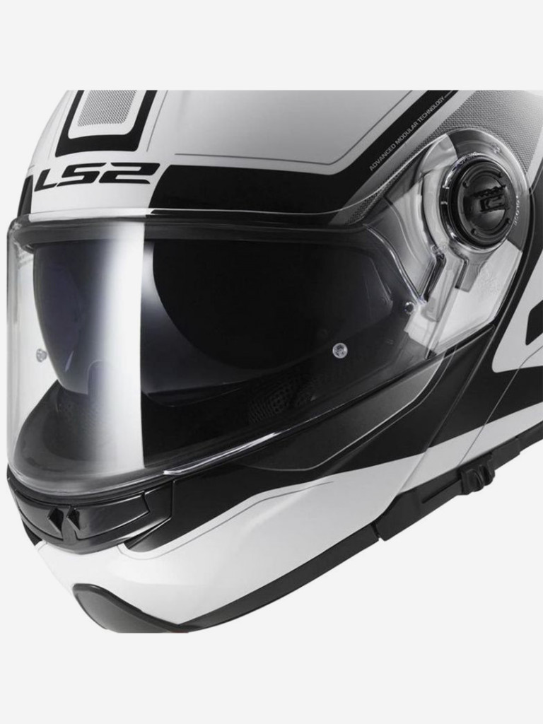 Мотошлем FF325 STROBE ELECTRIC SNOW CIVIK снегоходный LS2 (бело-черный глянцевый)
