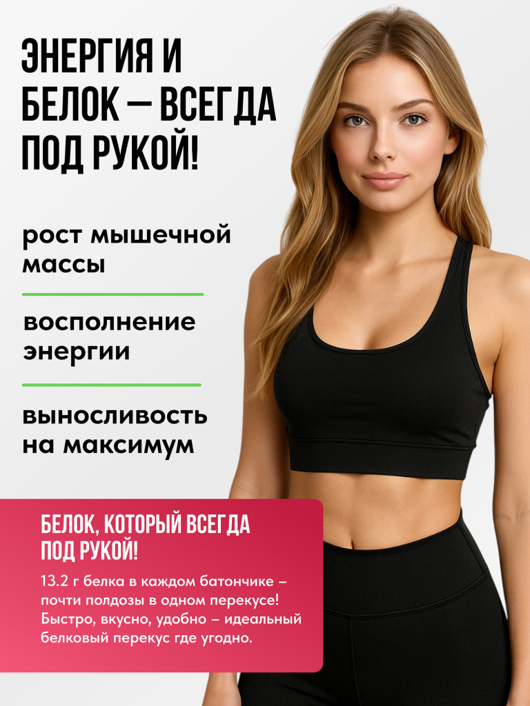 Протеиновые батончики без глазури 16шт Клубничный милкшейк, без сахара