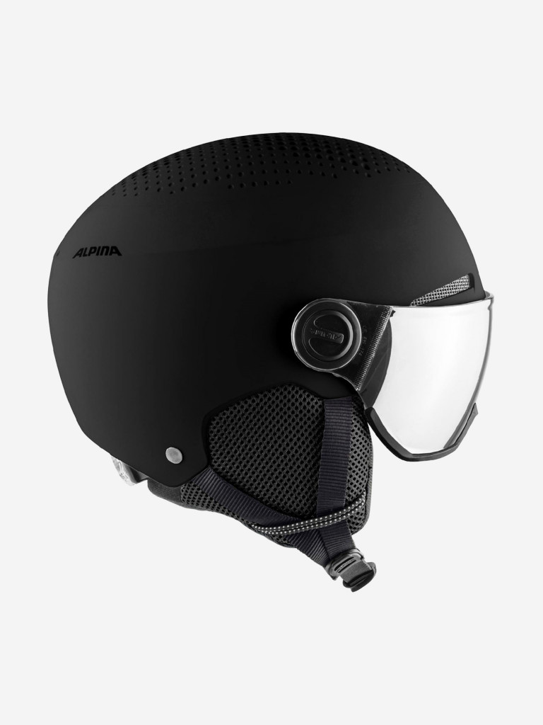 Горнолыжный шлем с визором Alpina Arber Visor Q Lite Black Matt
