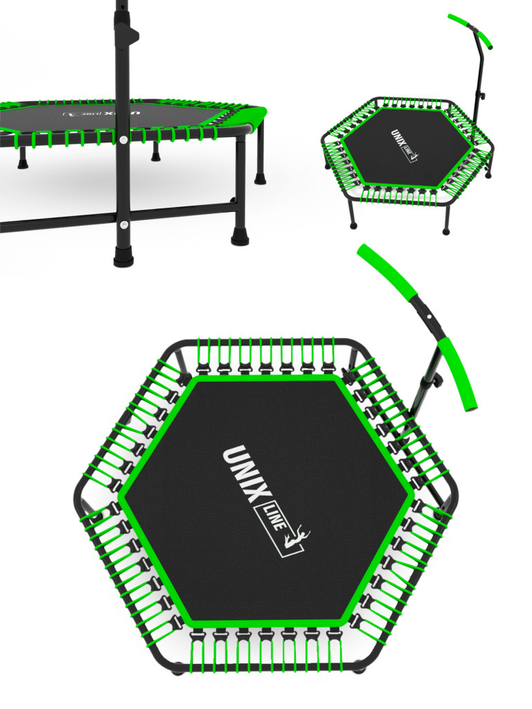 Батут спортивный для фитнеса и джампинга UNIX Line Fitness 125 см, зеленый