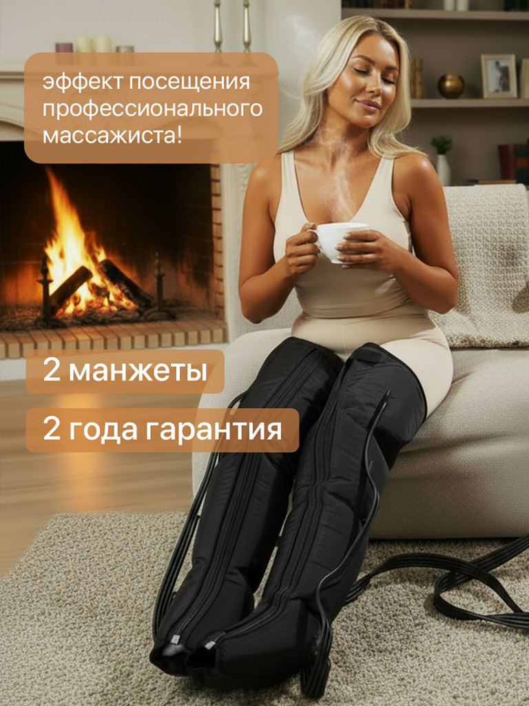 Лимфодренажный массажер SENNE, 4-х камерный, массажер для ног