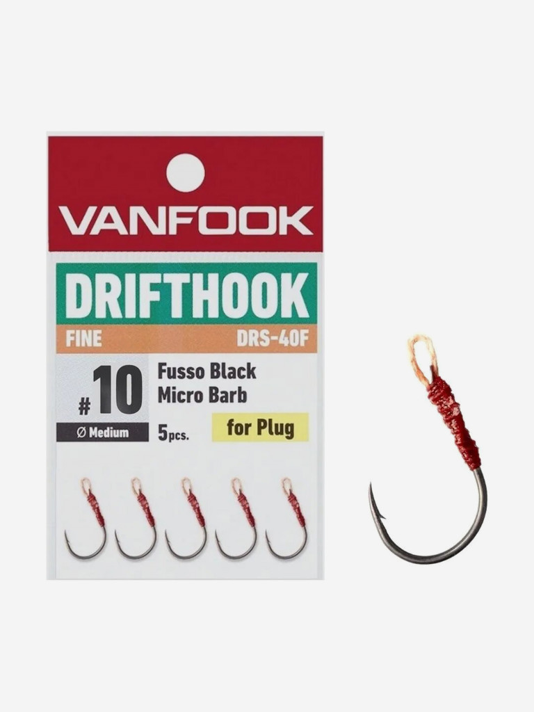 Крючки ассисты Vanfook Drifthook Fine Wire DRS-40F, Fusso Black, #12