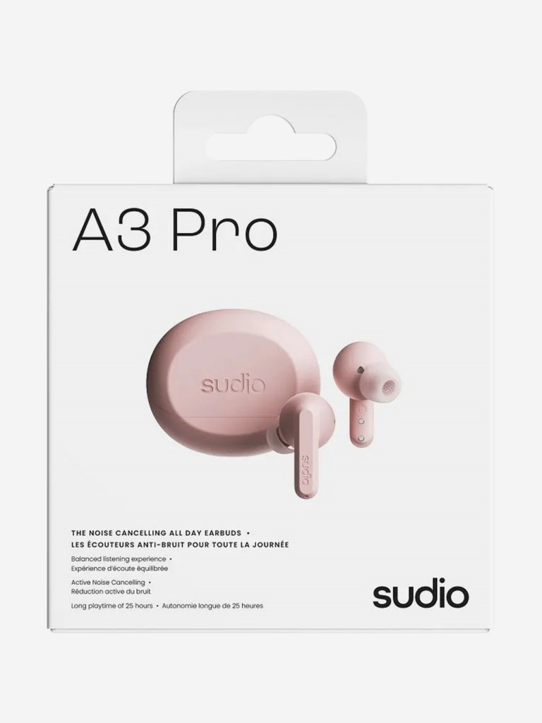 Беспроводные наушники Sudio A3 Pro Wireless Bluetooth Earbuds c активным шумоподавлением, цвет: розовый