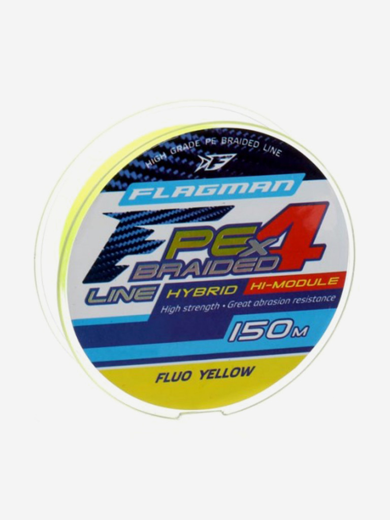 Шнур FLAGMAN PE Hybrid F4 150м Fluo Yellow 0.32мм 18.2кг 40lb
