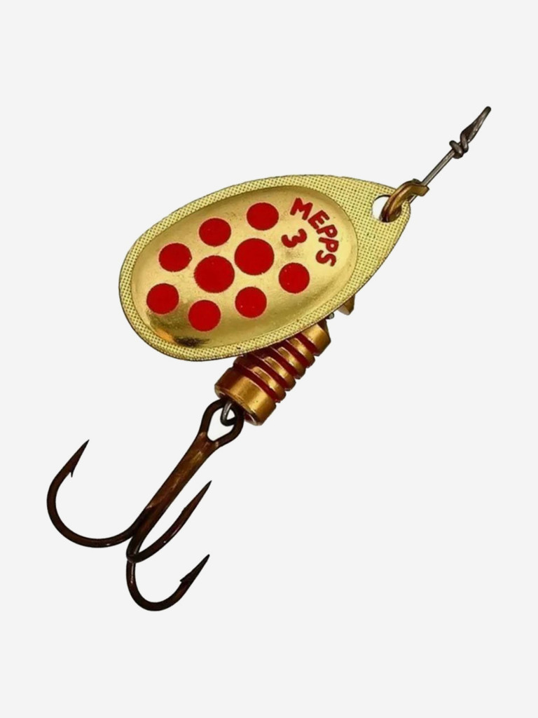 Блесна для рыбалки вертушка Mepps AGLIA PTS, 3, Gold/Red dots, 5 штук в комплекте