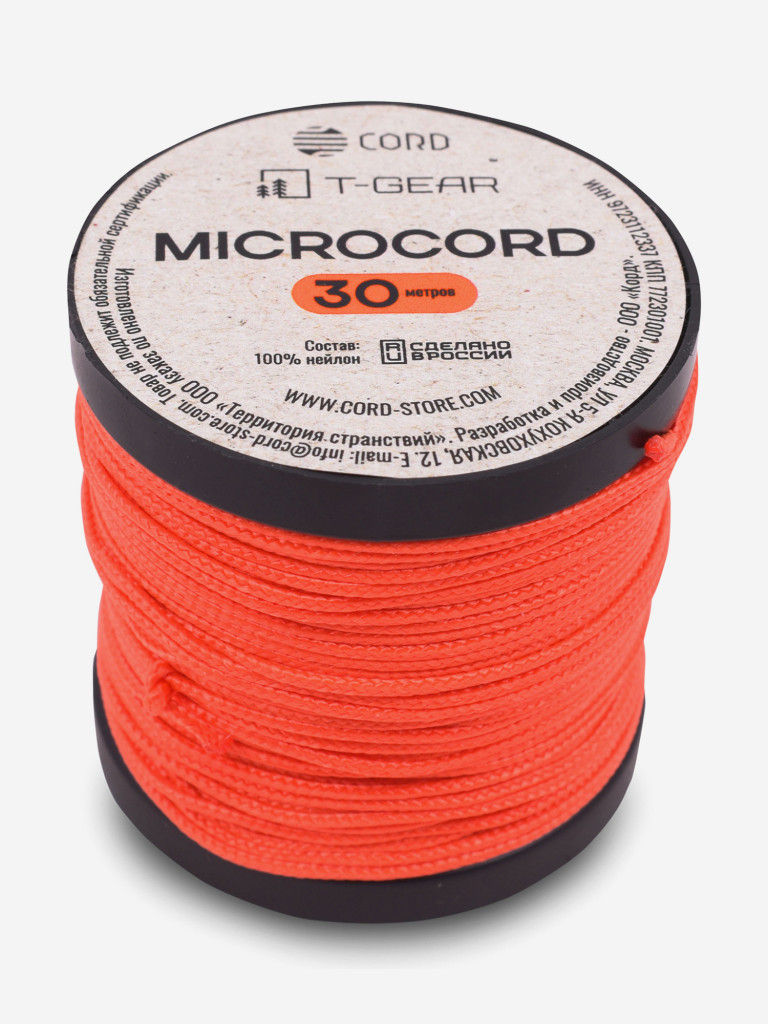 Микрокорд T-Gear x CORD nylon катушка 30м (Neon Orange)
