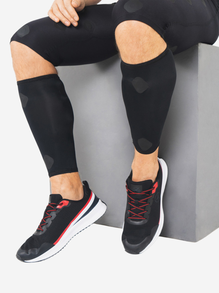 Суппорт голени, унисекс, SportDots, черный