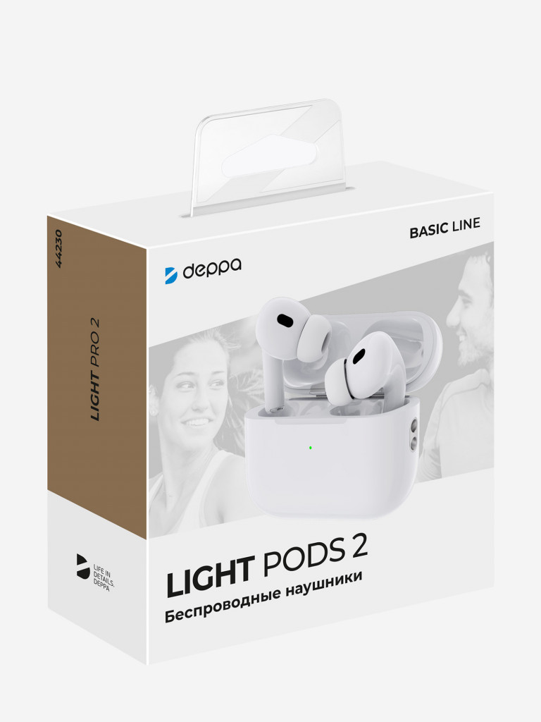 Беспроводные наушники с микрофоном Light Pro 2 , TWS, bluetooth 5.4, 300 мАч