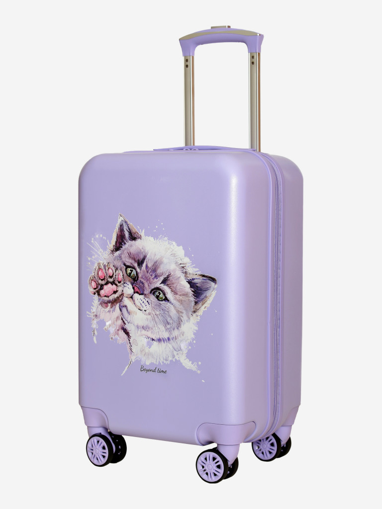 Чемодан детский BEYOND TIME G229 Котик с лапкой сиреневый