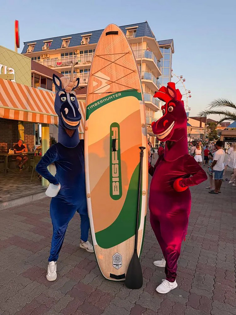 Надувная SUP-доска BIGFLY TIMBERHANTER WOOD STD 11" 335х86х15 см / Сапборд для отдыха на воде
