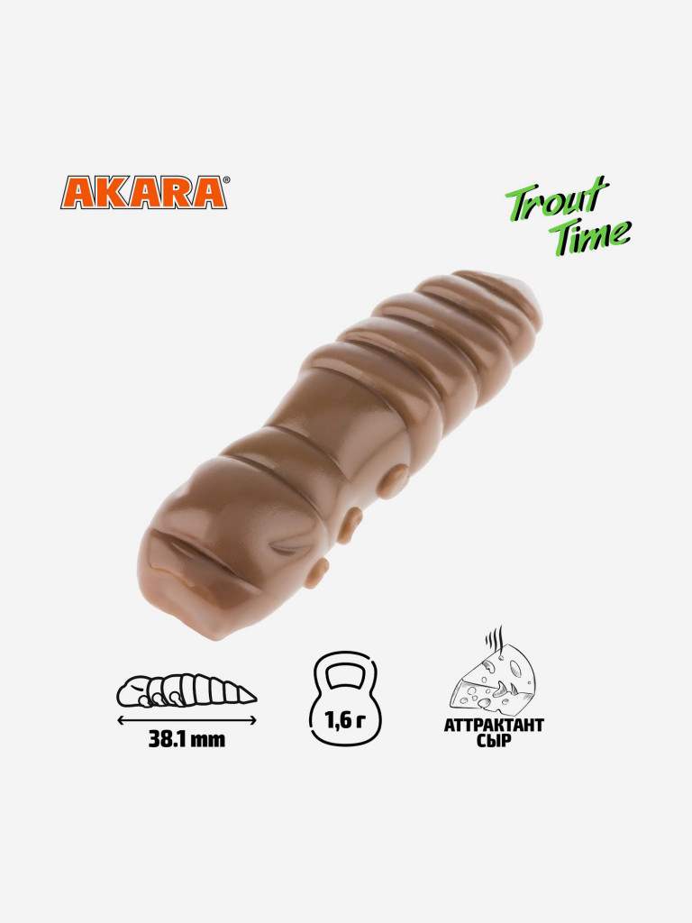 Силиконовая приманка Akara Trout Time TERMITE 1,5 Cheese 458 (20 шт.)