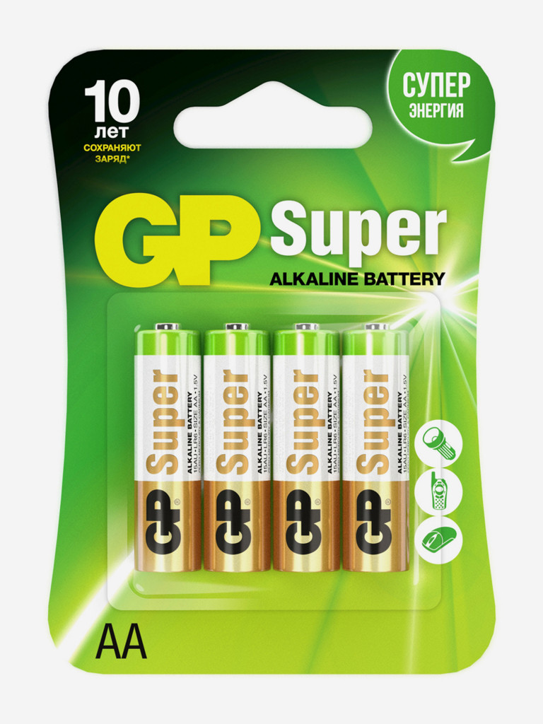 Батарейки щелочные GP LR6-CR4 Super, 4 шт.