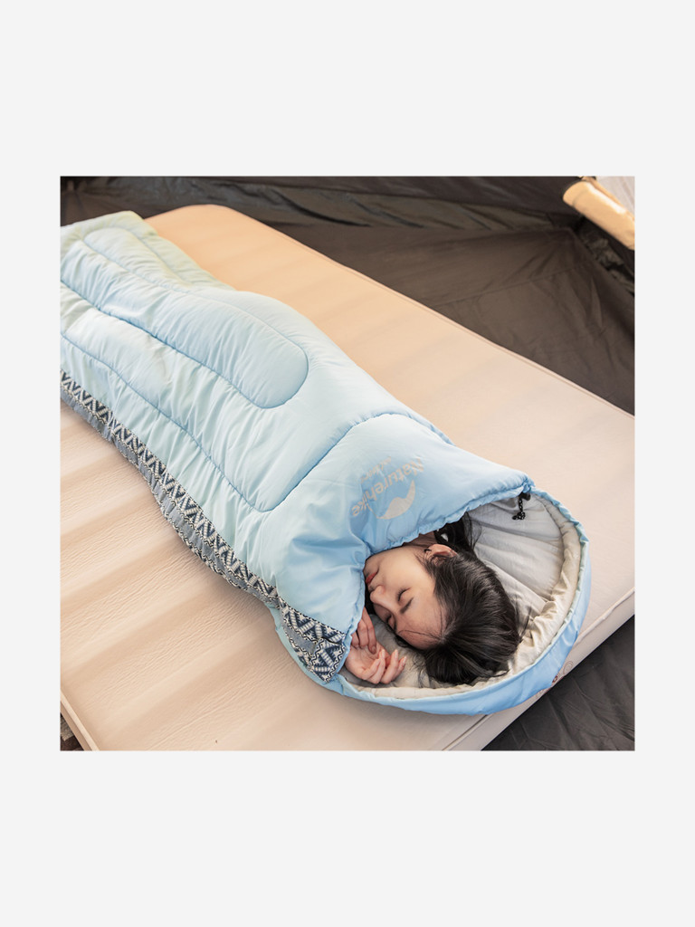 Мешок спальный Naturehike Envelope Down L350, (190+30)х75 см, (правый), (ТК: +3C), голубой