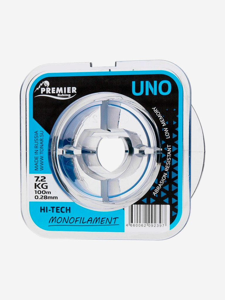 Леска для рыбалки Premier Fishing UNO Nylon 0,28мм, 100м, 7,2кг, голубой