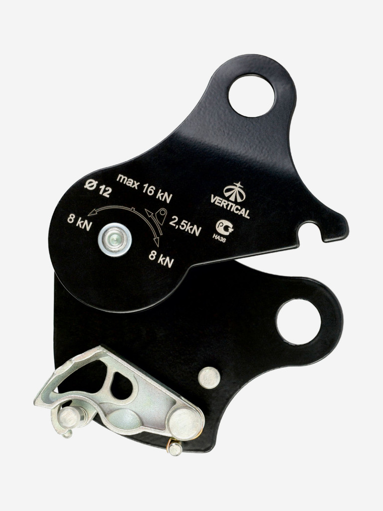 Блок - ролик с зажимом (сталь) VERTICAL