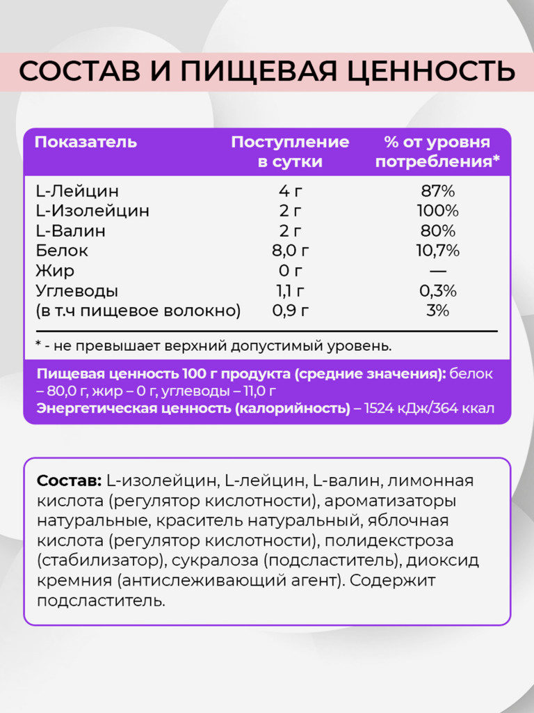 ВСАА 2:1:1, NATURALSPHERE, 180 г, лесные ягоды
