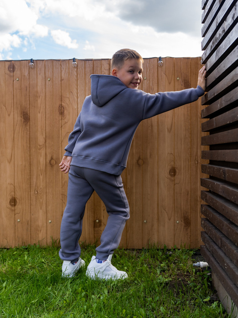 Костюм-двойка из футера начесом для мальчика и девочки Looklie