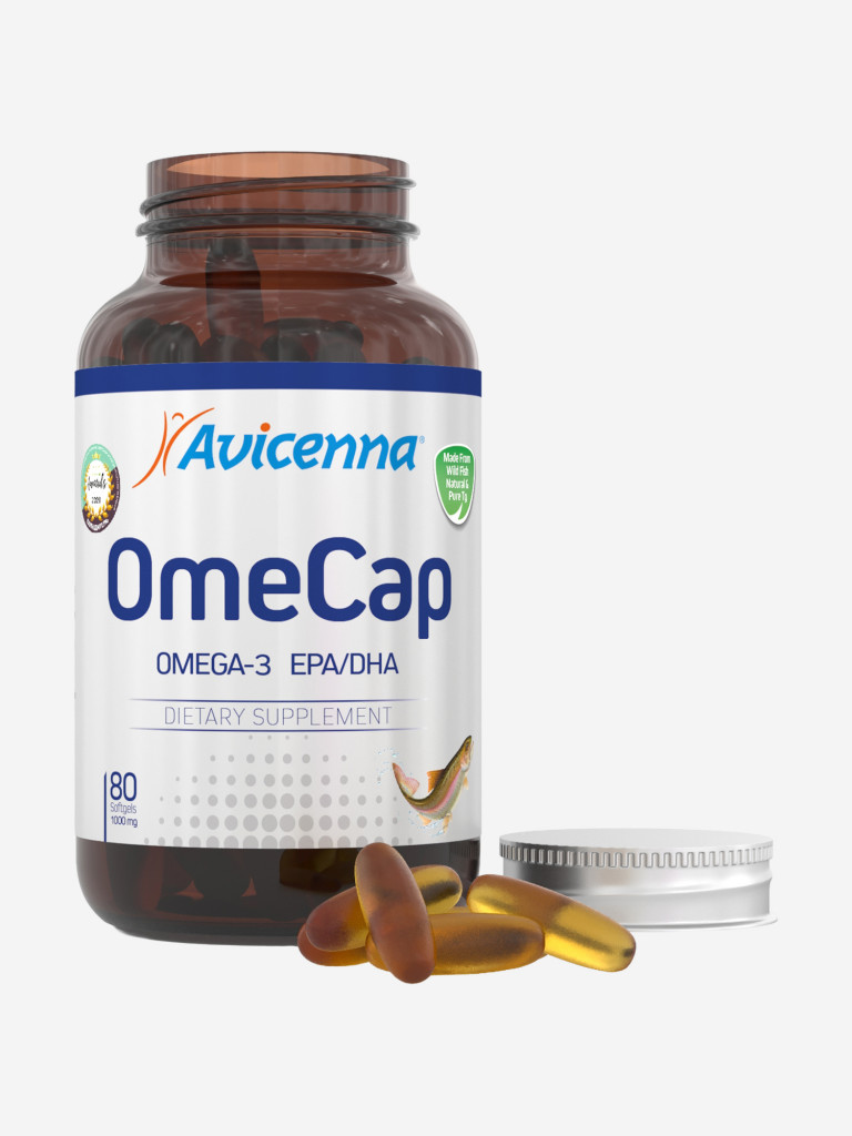 Avicenna® OmeCap Омега-3, концентрат ЭПК и ДГК для сердца, мозга и зрения, высокие стандарты очистки, 300 мг, 80 капсул