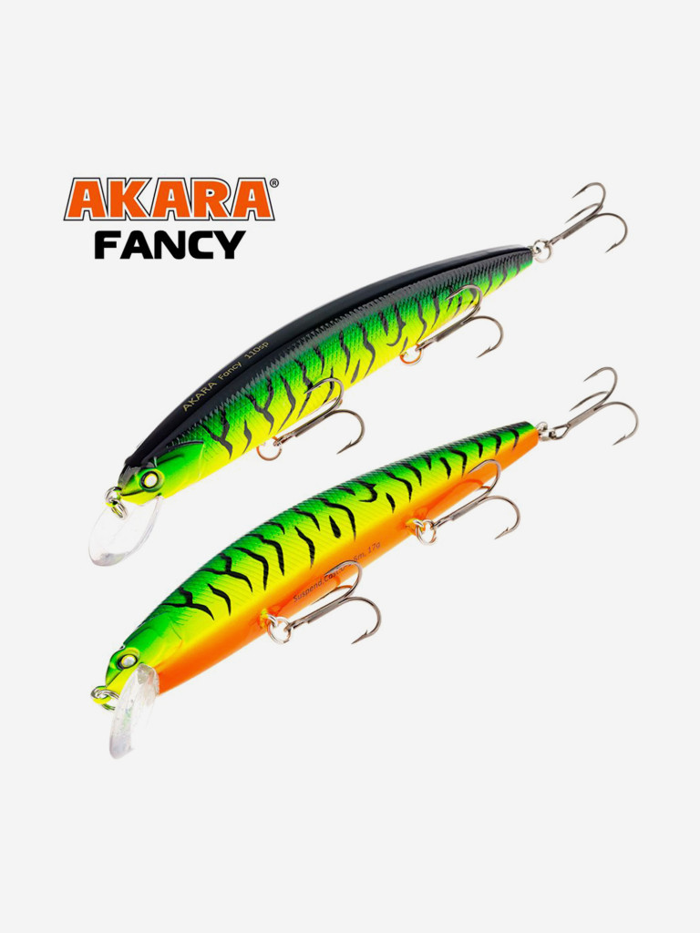 Воблер Akara Fancy 110SP минноу суспендер на щуку, судака 17гр A68