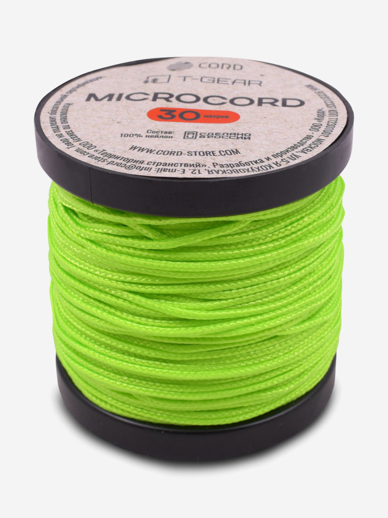 Микрокорд T-Gear x CORD nylon катушка 30м (Neon Green)