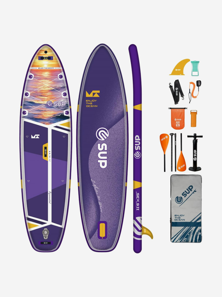 Надувной сапборд E-SUP Ultra Violet 11'6" (351×89×15 см), универсальный