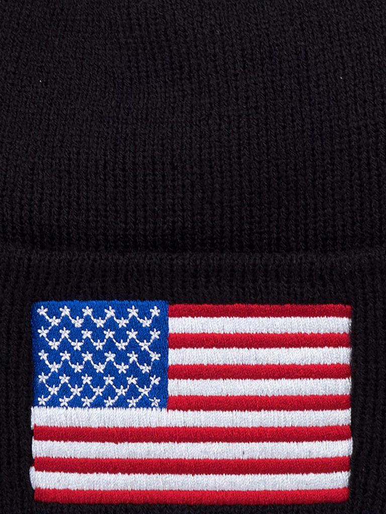 Шапка с отворотом AMERICAN NEEDLE 21019A-USA United States Cuffed Knit (черный)