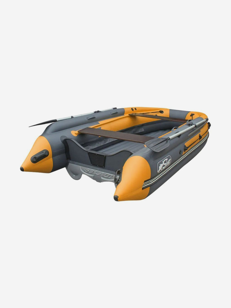 Лодка Reef Skat Triton (Риф Скат Тритон) 430 NDFi с интегрированным фальшбортом, серо-оранжевая