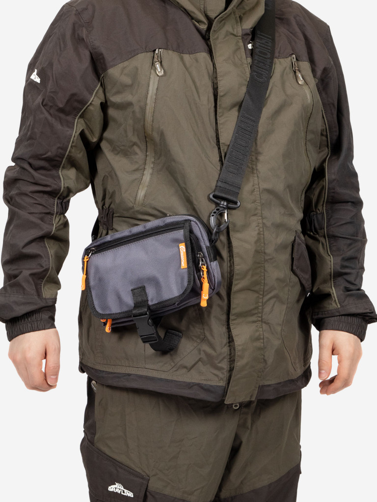Сумка рыболовная Следопыт Street Fishing MultiLock S-Pouch, 13,5х22х8 см, цвет серый.