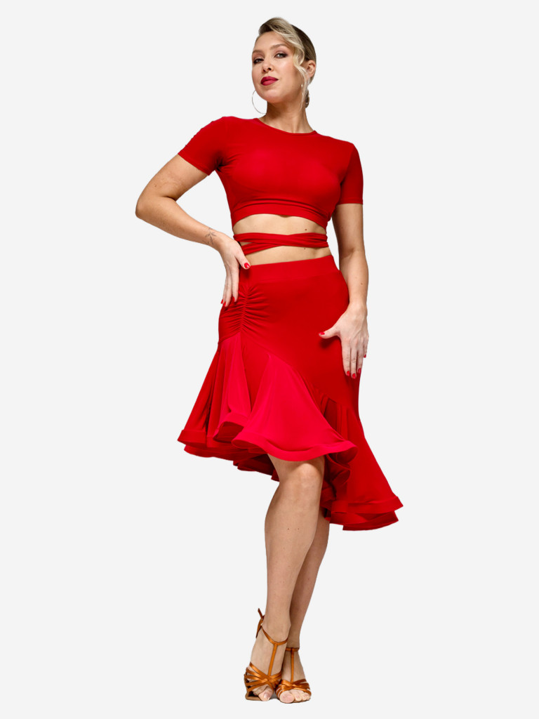 Юбка спортивная для бальных танцев GEORGIA RED