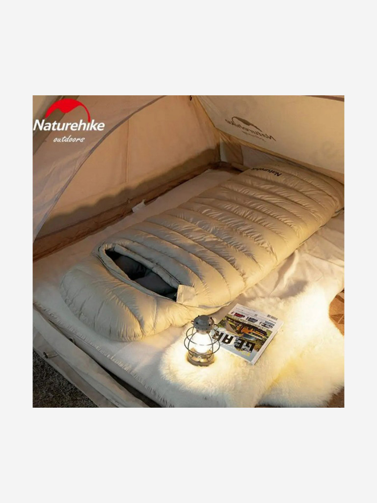 Мешок спальный Naturehike CW1000, 220х80 см, (правый) (ТК: -5C), бежевый