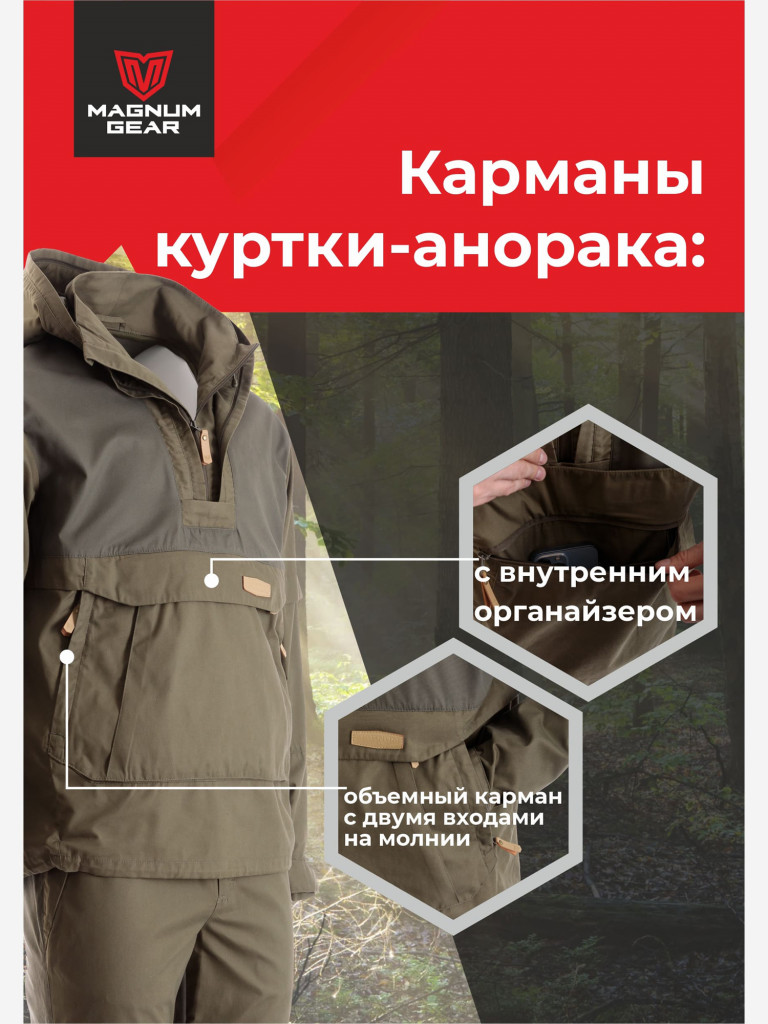 Антиклещевой костюм мужской MAGNUM GEAR PROTECTOR хаки