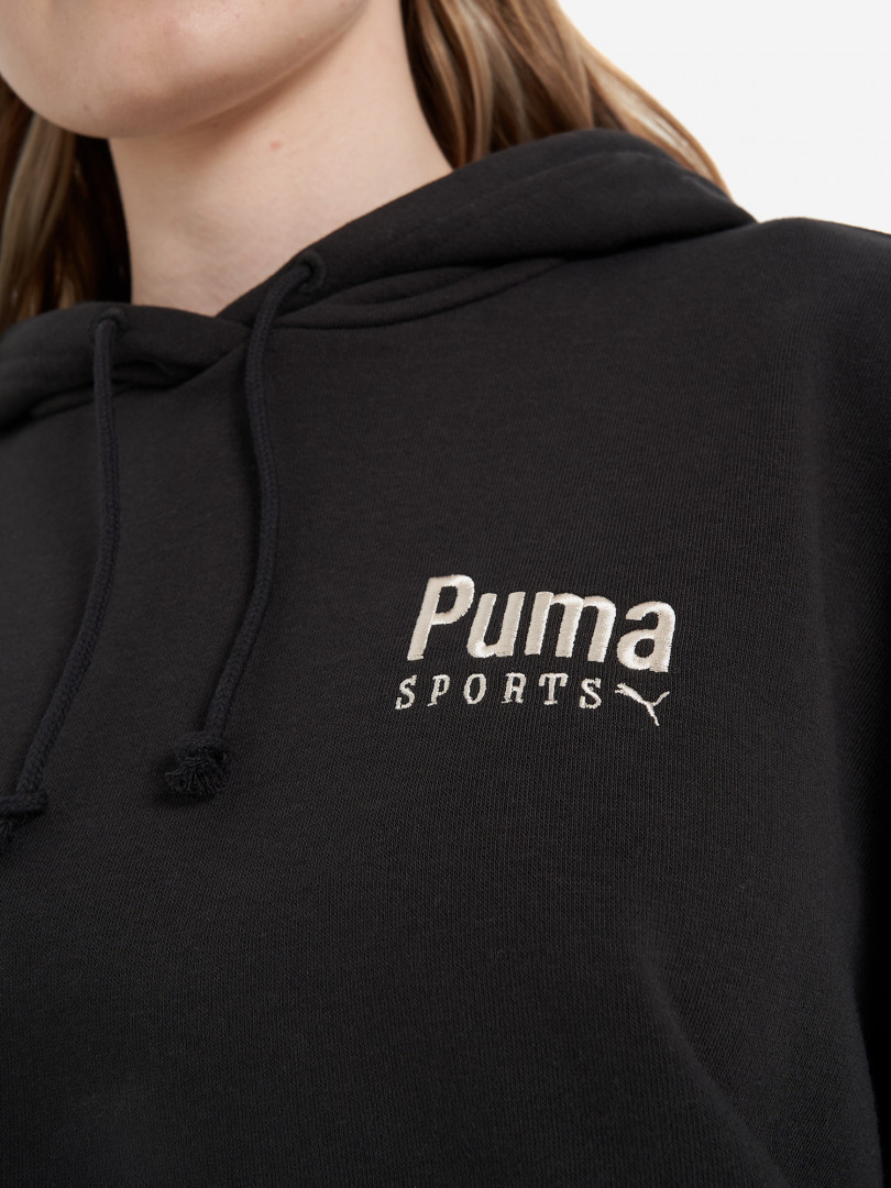 фото Худи женская puma team oversized, черный