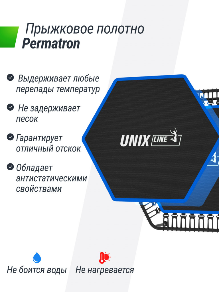 Батут спортивный для фитнеса и джампинга UNIX Line Fitness 125 см, синий