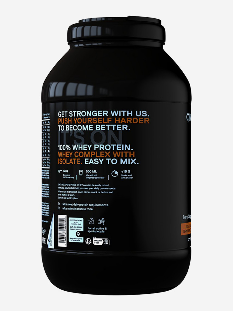 Сывороточный протеин для набора мышечной массы, изолят протеина QNT PRIME WHEY 2kg Belgian Choco Brownie