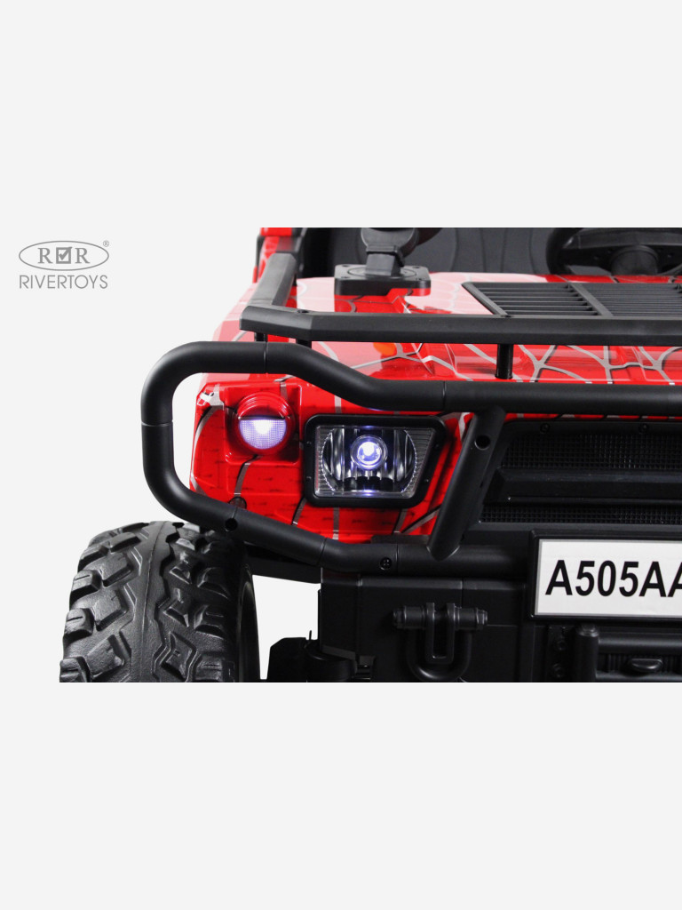 Детский электромобиль RIVERTOYS A505AA-LUX красный спайдер