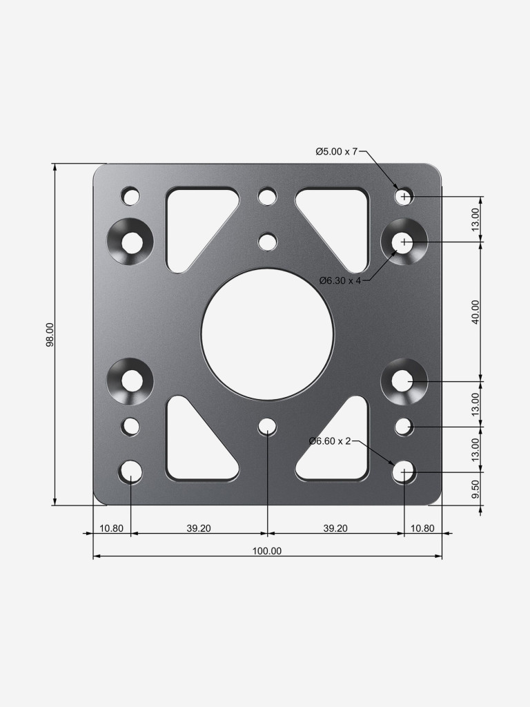 Переходник для базы руля MOZA Wheel Base Adapter Plate (for R21/R16/R9/R5) RS049