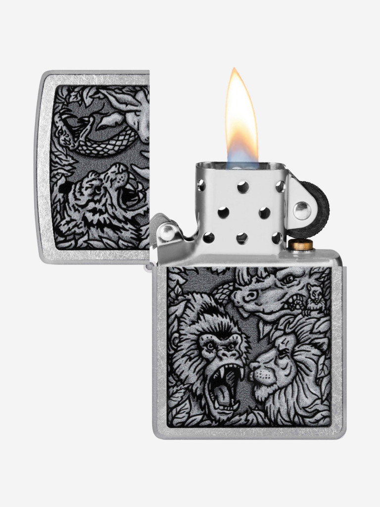 Зажигалка Zippo Jungle Design Street Chrome
