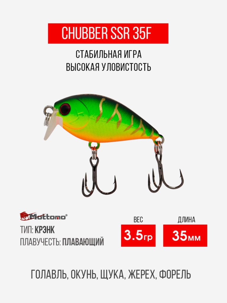 Воблер Mottomo Chubber SSR 35F 3,5g Ghost Tiger