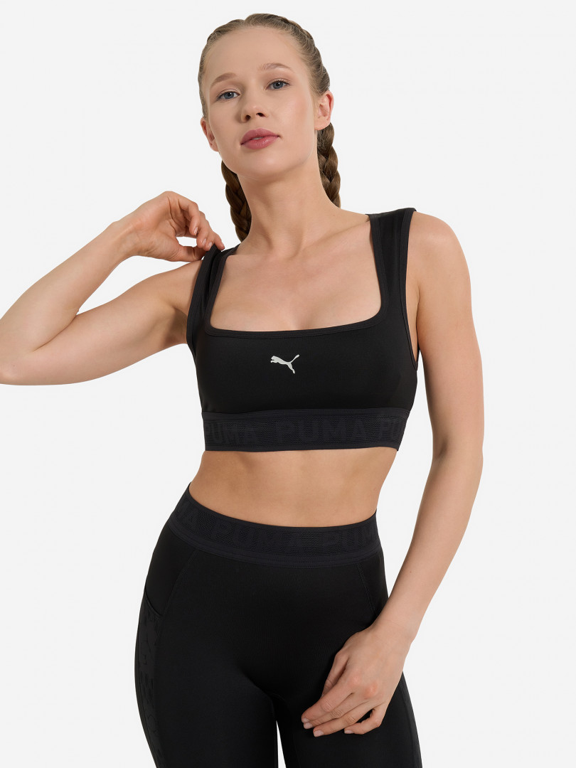фото Топ бра спортивный puma move lace bra, черный